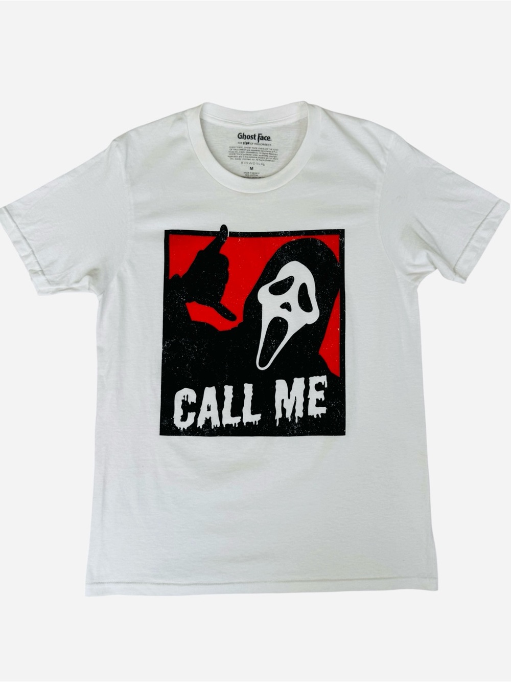 Ghost Face Scream T Shirt M White Horror Graphic Tee Y2K Grunge